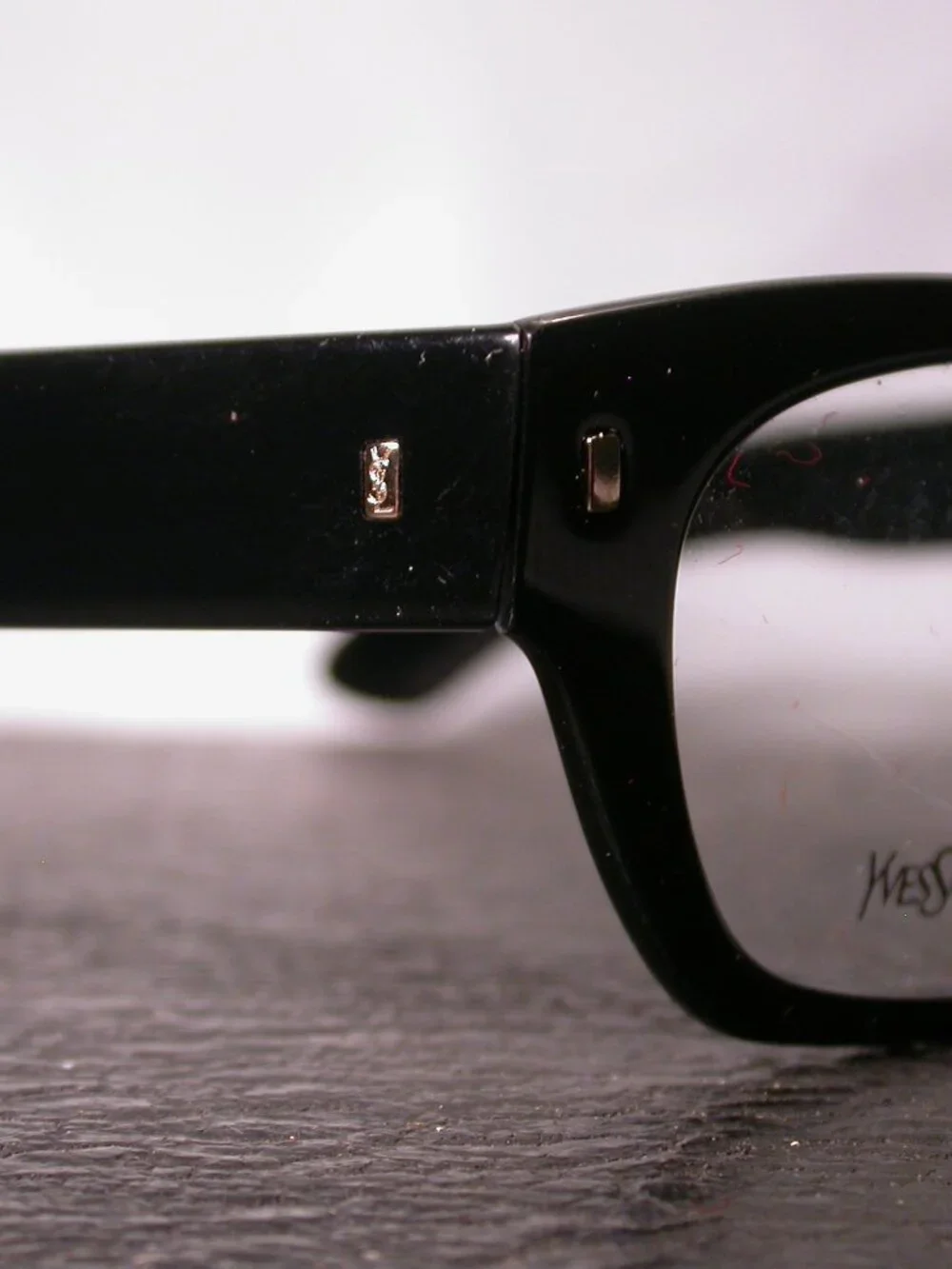 Authentic Yves Saint Laurent Jet Black WIDE Luxury Eyeglasses Made in Italy